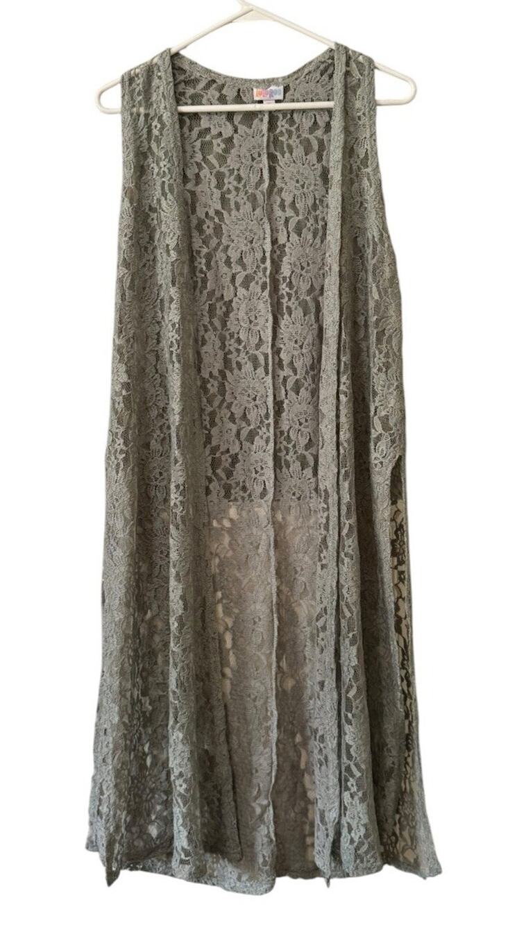 LuLaRoe Size XS‎ Sheer Mesh Lace Long Open Maxi Duster Boho Western Festival